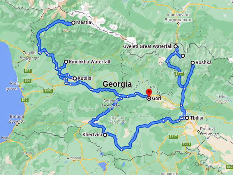 map-Culture and Hiking Tour in Georgia - 14 days